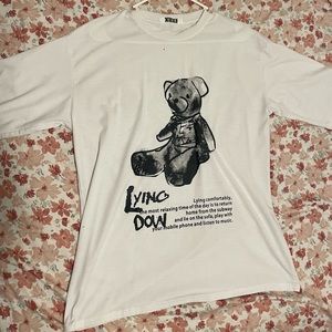 Oversized black and white bear shirt
